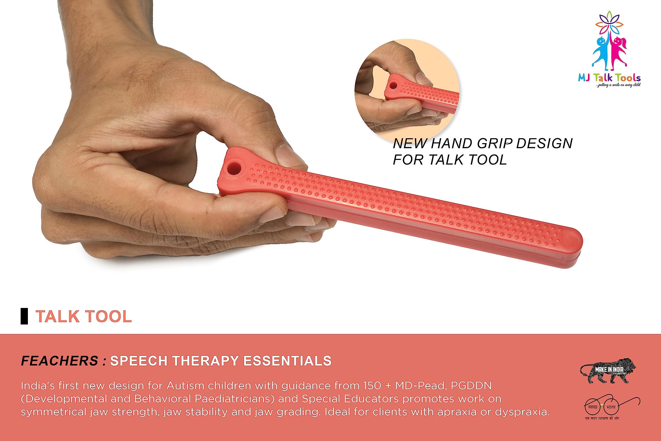 MJ Talk tools MJ Talk Tools Speech Therapy Talk Tools Jaw Grading Bite Blocks Reusable and Durable Therapy Tool (Red) -Pack of 2