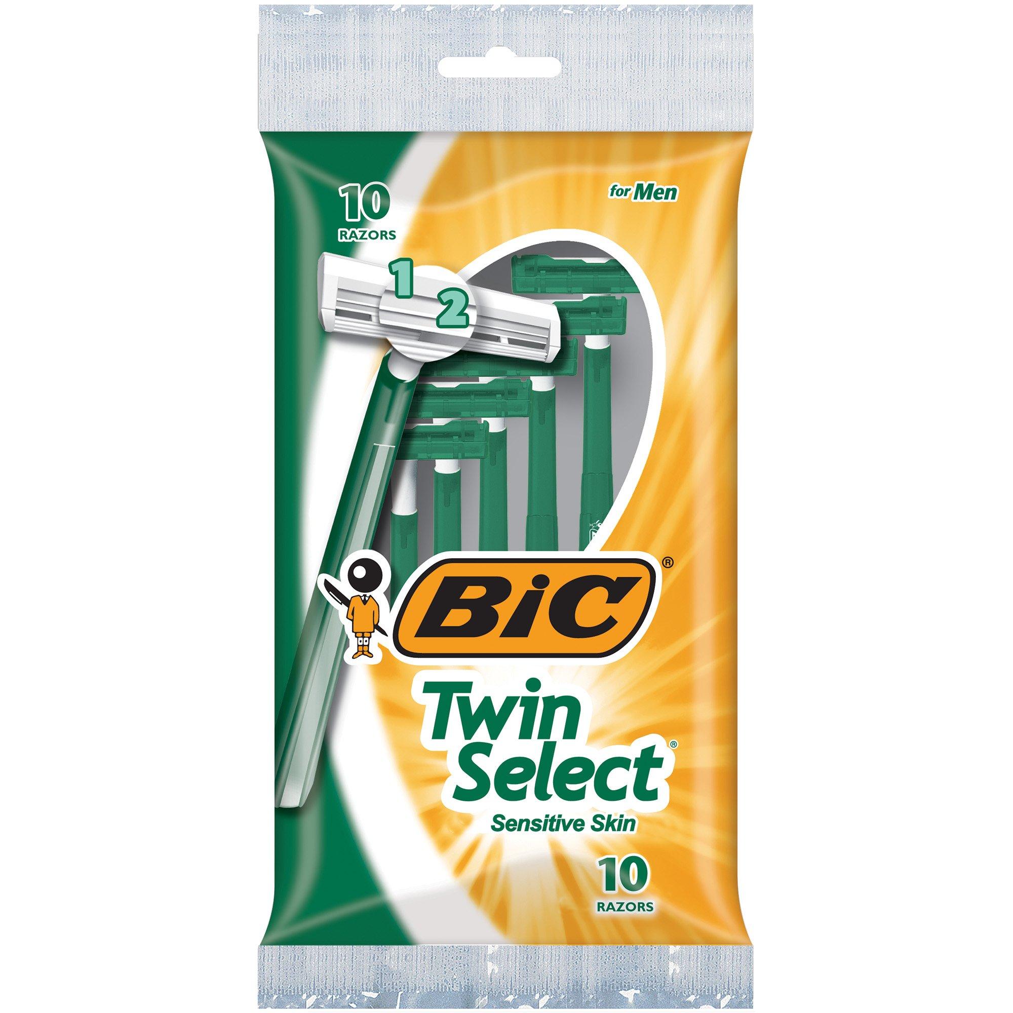 BIC BIC Twin Select, Sensitive Skin, Disposable Shaver for Men, 10-Count Packages (Pack of 3)