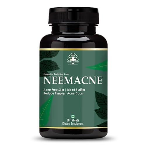 Healthy Nutrition - Just for the Health of it Healthy Nutrition - Just for the Health of it Neem For Acne Free Skin, Blood Purifier To Reduce Pimples On Face (60 Tablets)