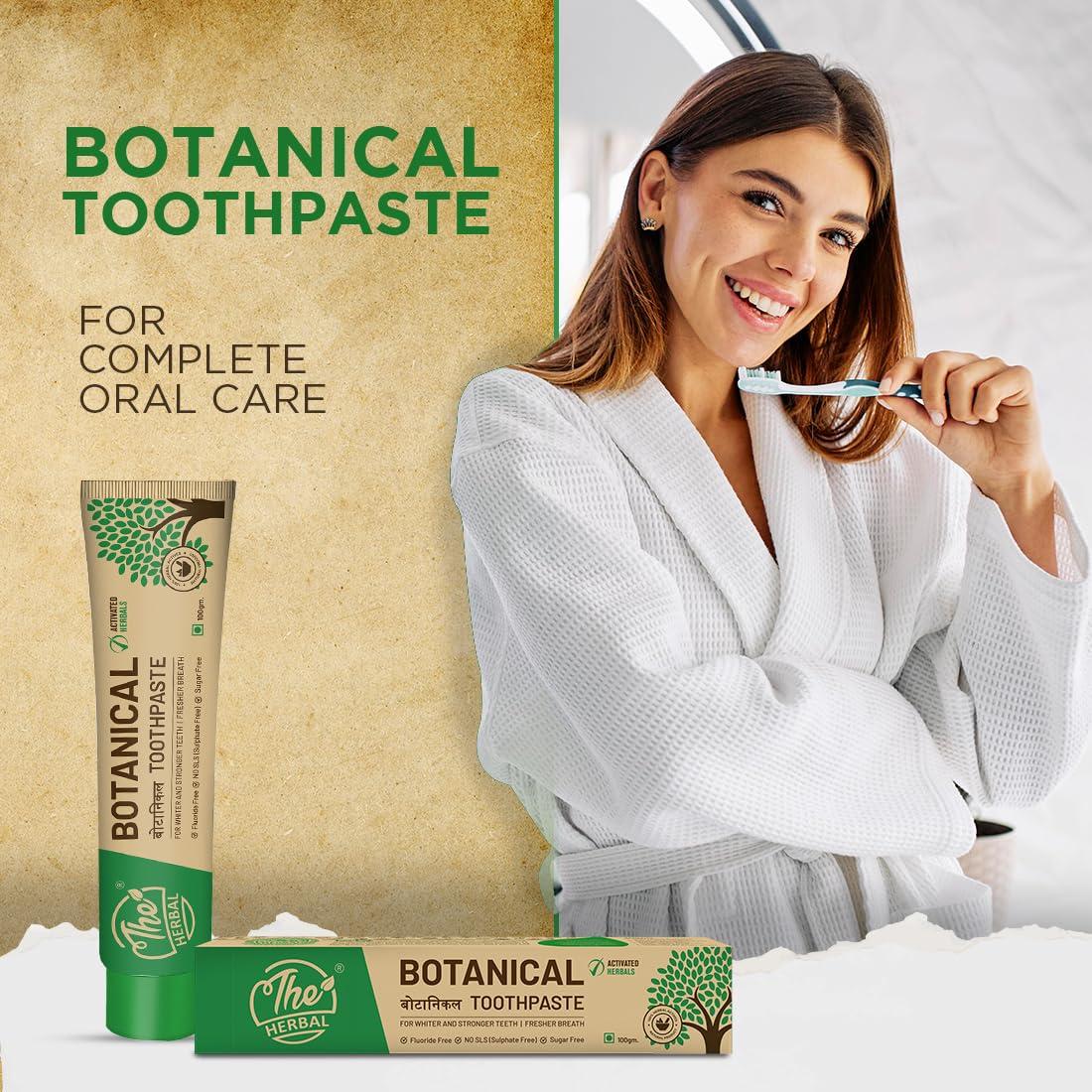 The Herbal The Herbal Botanical Oral Care & Toothpaste 100g | 100% Herbal Actives | Best Toothpaste For Whitening Teeth, Stronger Teeth and Fresh Breath | SLS & Fluoride Free Toothpaste For Adults | Pack of 2