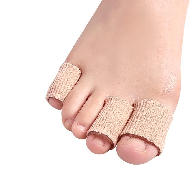 Inralimot 3 Pieces Toe Cushion Tube 0.98 Inches Toe Tubes Sleeves Soft Gel Corn Pad Protectors for Cushions Corns, Blisters, Calluses, Toes and Fingers, 3 Size (Mixed Size Toe Cushion Tube, bunion pads toe