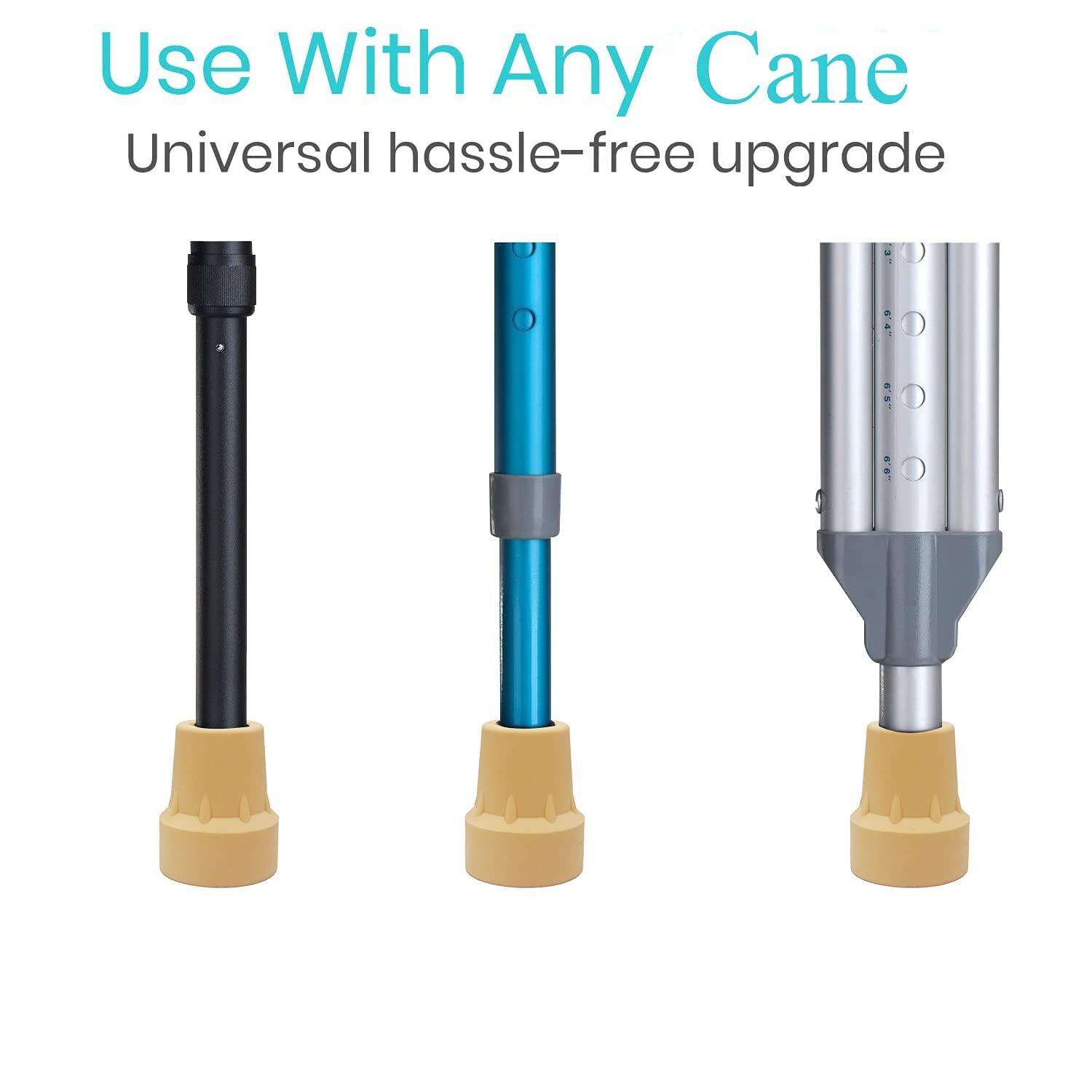 QingTD Medical Crutch Tips, Cane Tips,Yellow, 7/8 Inch (2)