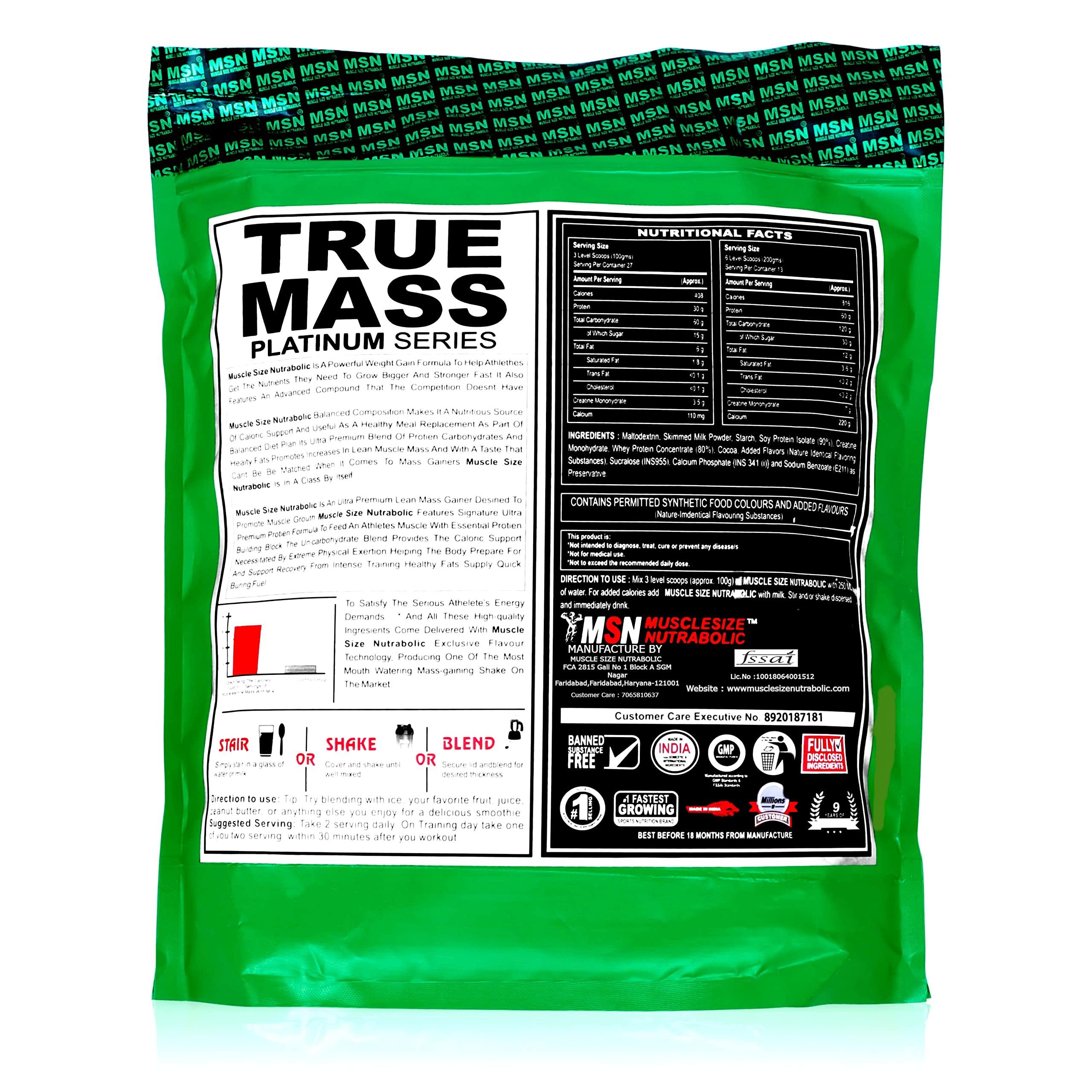 msn MSN TRUE MASS PLATINUM SERIES(6lbs) Weight gainer (strawberry)