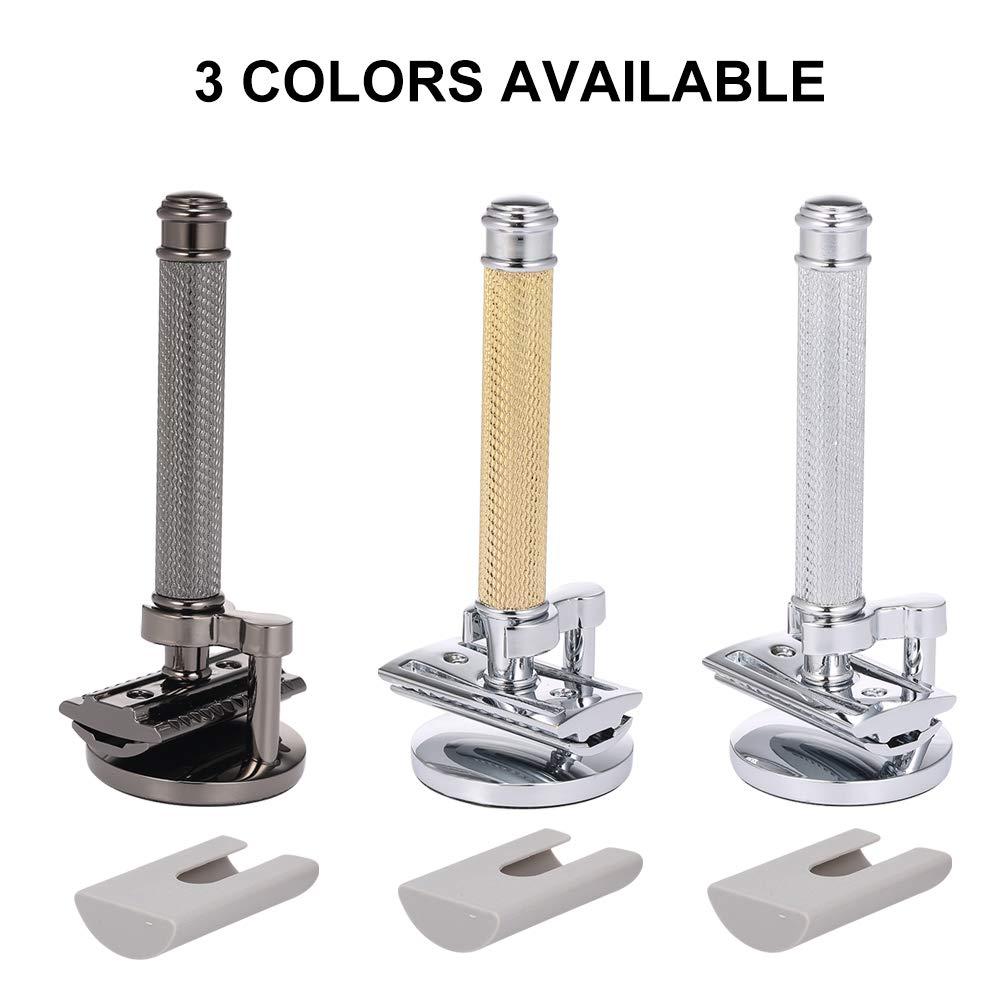 Qnotici Double-Edged Shaving Razor Set Safety Beard Razor with Shaving Razor Base tective Cover Mustache Removal Shaving Tool Fashionable Sustainable and Durable