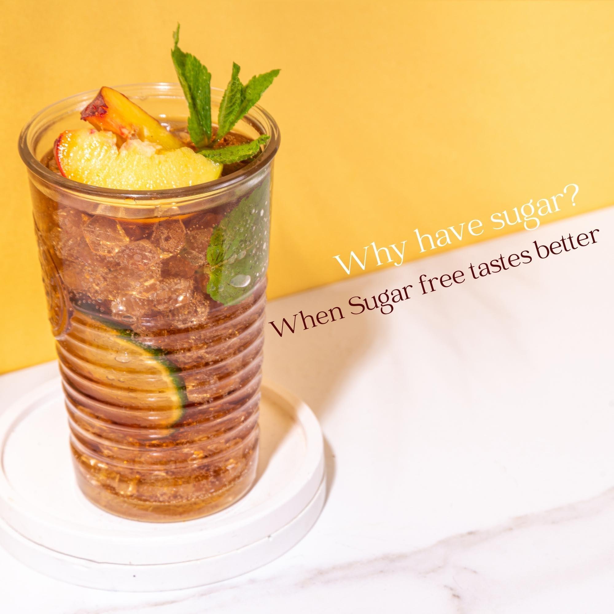 VISTEVIA Vistevia Sugar Free Peach Iced Tea Syrup, Diabetic and Keto Friendly - Sweetened Naturally With Stevia - Contains Real Peach Puree And Darjeeling Tea, Delicious To Taste, Pack of 1 (470m serves 25-30 glasses)