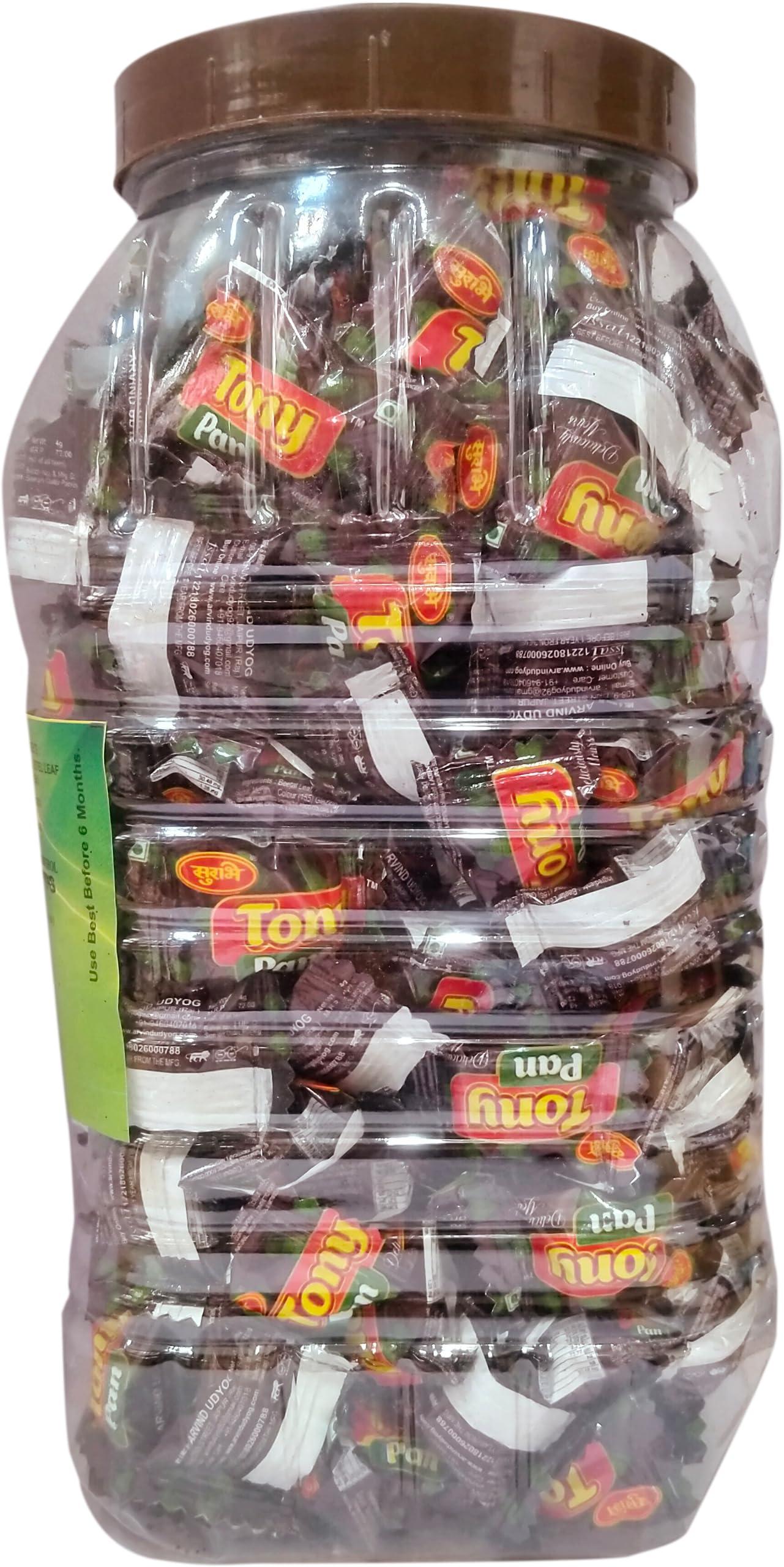SURBHI Tony Pan Pillow Pack 1kg Jar pack(225pcs Candy Pack) Paan Laddo, Yummy Choclate Ball, Delicious Choclate Candy