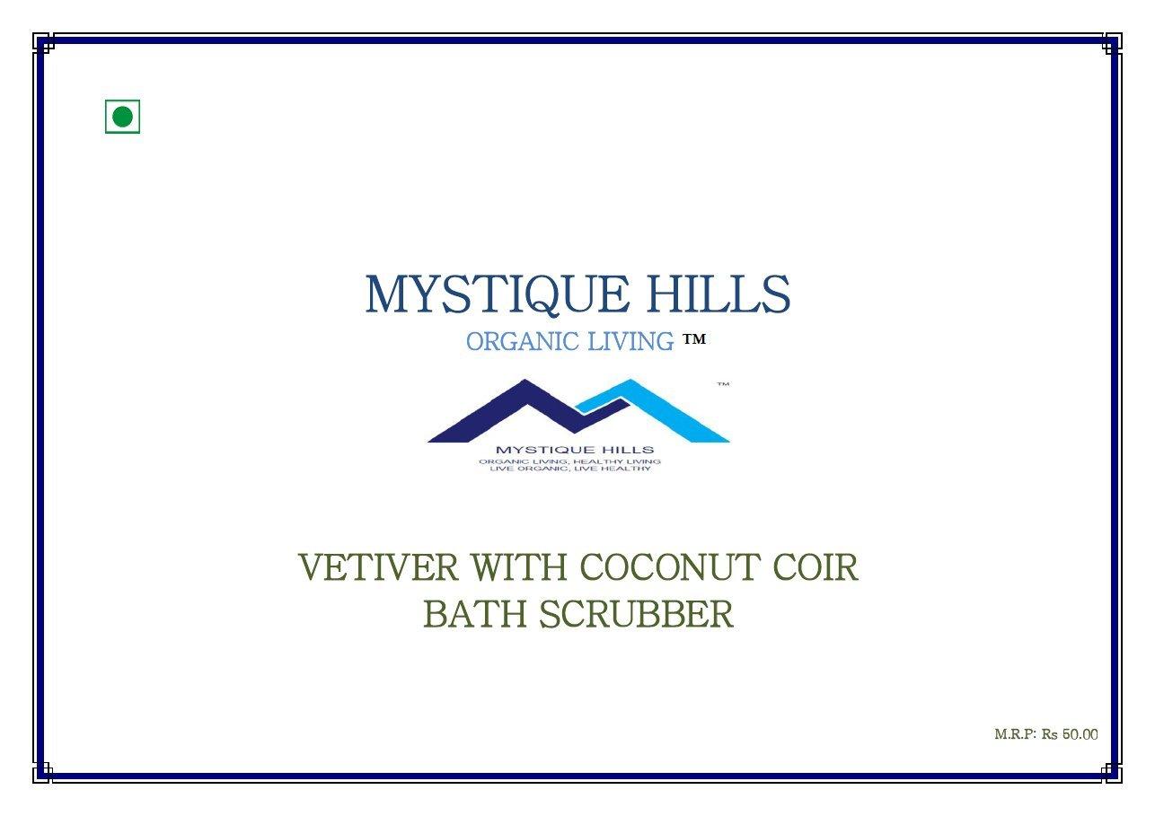 Mystique Hills - Organic Living Mystique Hills Herbal Vetiver with Coconut Coir Bath Scrub,5 Piece