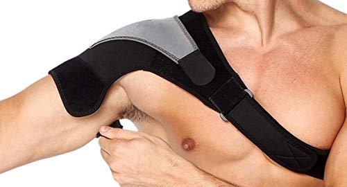 TIMA TIMA Shoulder Support Double Lock Neoprene Adjustable Stretch Strap Brace Support Medical Posture Compression Shoulder Pad, Black & Grey, Universal, 1 Unit