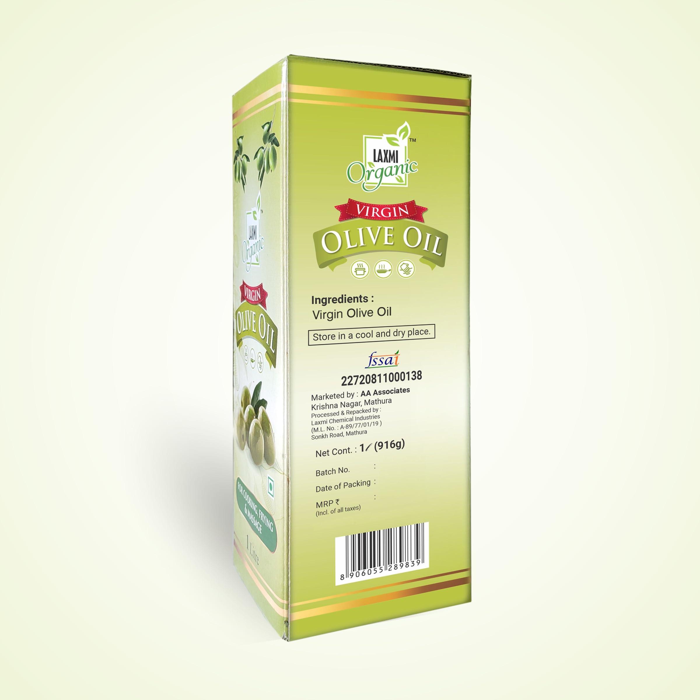 LAXMI ORGANIC OLIVE OIL Jaitun ka tel tail original light edible for extra baby body massage hair virgin cooking oils (1000)