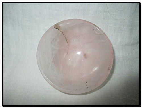 Jet International Crystal Jet Natural Rose Quartz Bowl 3\" Free Booklet jet International Crystal Therapy Large Gemstone Huge Big A+ Hand Carved Crystal Altar Healing Tray Dish Devotional Focus Spiritual Chakra Cleansing Metaphysical Psychic Reiki Balancing Divine Quality Ene