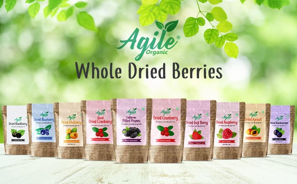 Agile Organic Agile Organic California Pitted Prunes - 1kg / 35.3oz | Imported Premium Dry Fruit | Unsweetened | 1 Kg Dried Plums | No Added Sugar | High in Fiber