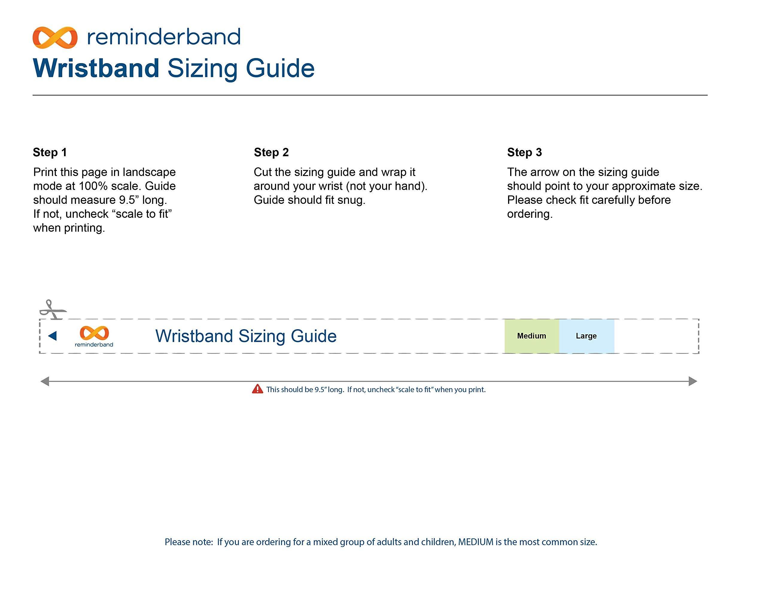 Reminderband Reminderband Classic Custom 100% Silicone Wristband - Personalized Silicone Rubber Bracelet - Customized, Events, Gifts, Support, Causes, Fundraisers, Awareness - Men, Women, Kids
