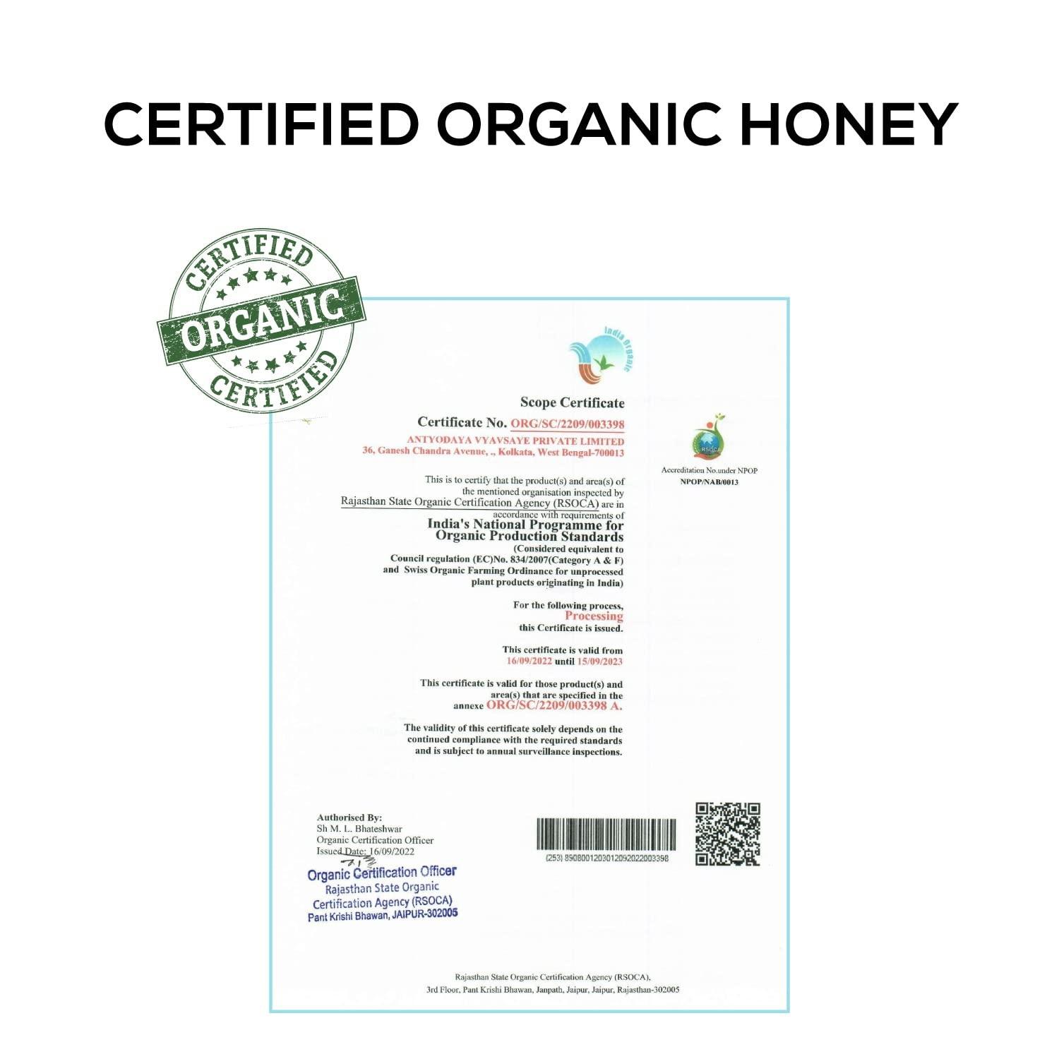 SANATAN ORGANIC Sanatan Organic Unprocessed and certified organic 100% Natural &Pure Ajwain Honey cures Gastric,Acidity,help in digestion|Preservative free|No artificals|No Added Sugar|Mono Flora Honey-250g Glass Jar