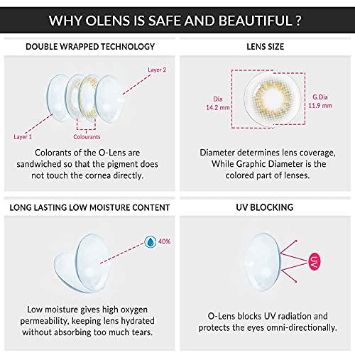 O-LENS O-LENS Scandi Olive - Coloured Contact Lens (Monthly Disposable, -4.25 / 2pcs / Olive), Natural Looking & Comfy Eye Color Lenses