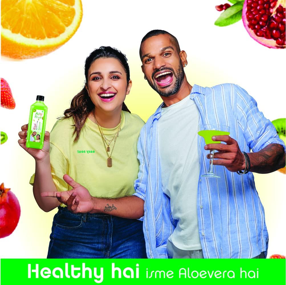 ALO FRUT Alo Frut Kiwi Aloevera Chunks & Juice 150 ml (Pack of 60) - 1 Case | Fruit Juice Mai Aloevera Chunks | Healthy Hai Isme Aloevera Hai | Ready To Serve Drink (Kiwi Aloevera, Pack of 60)
