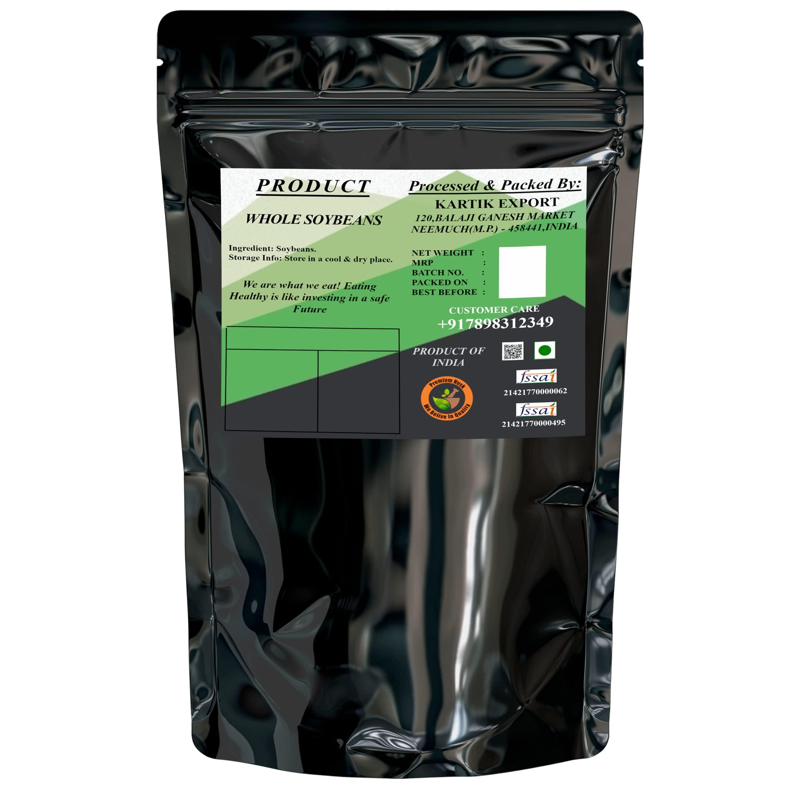 Kartik Export Kartik Export Soya Bean Seeds | Soyabean Dana | High Protein & Natural (Pack of 2X 1kg), 2KG