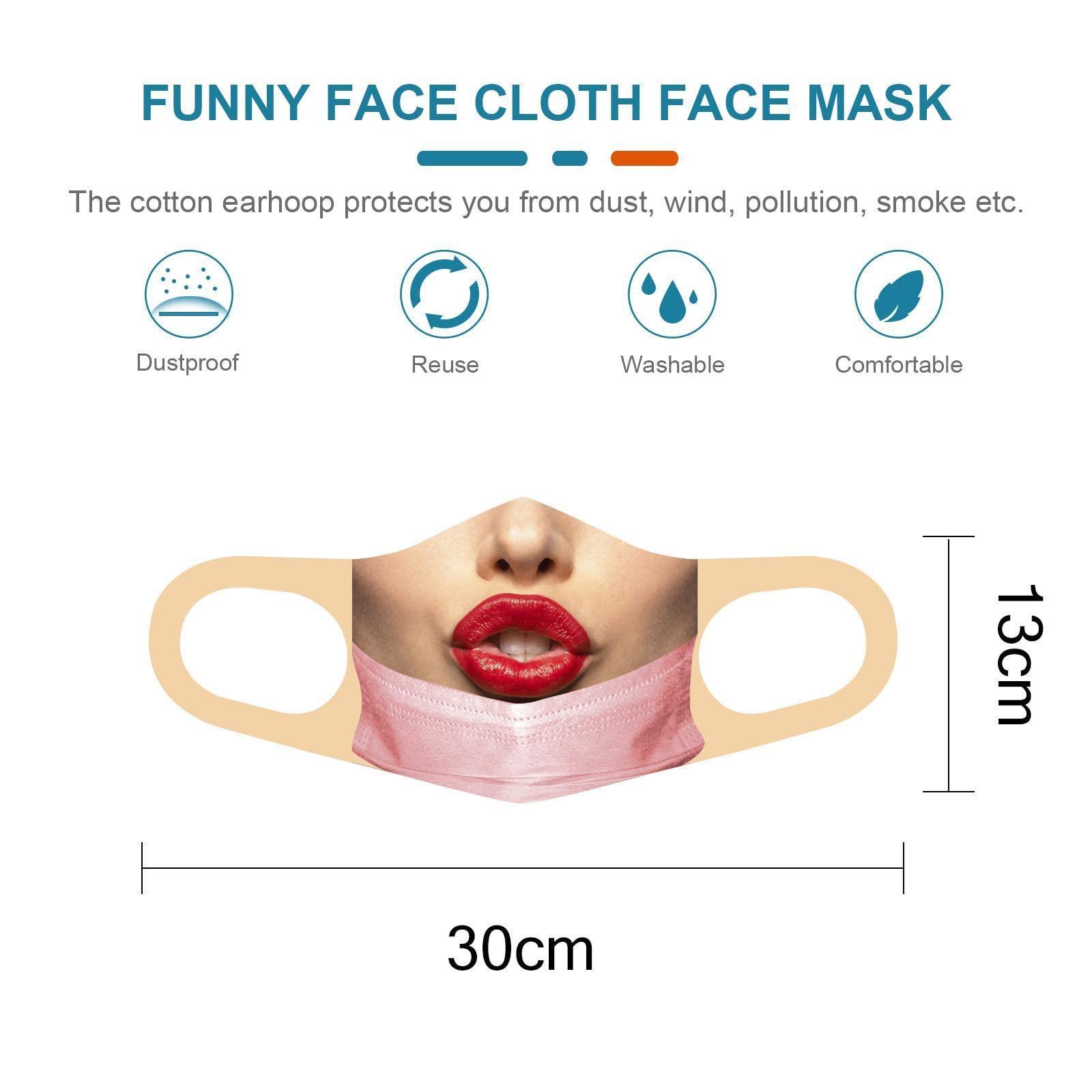 CALANDIS CALANDIS Funny Mask Bandit Prank Face Mask Washable Mouth Cover for Men/Women D