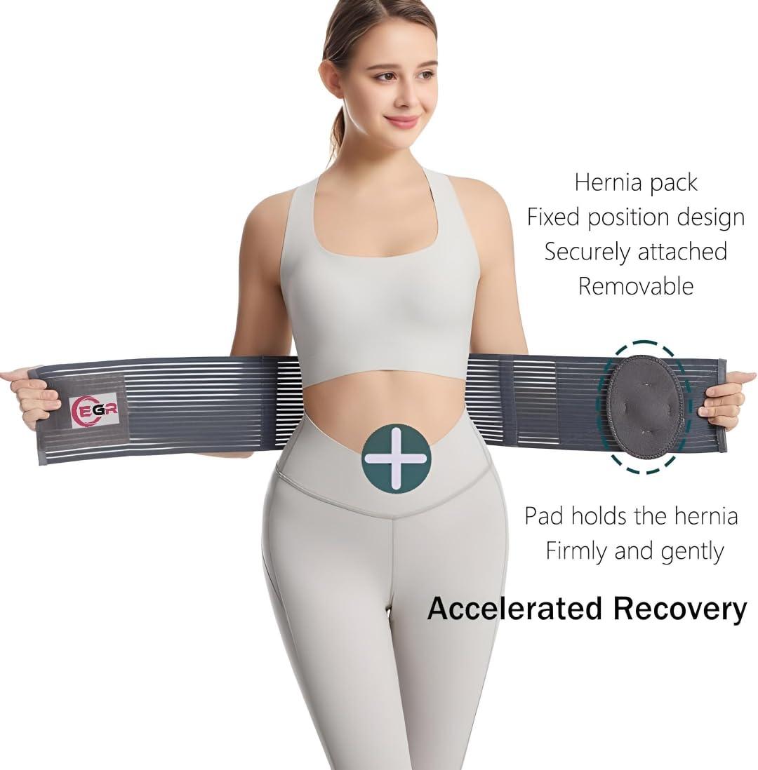 EGR EGR Umbilical Hernia Belt for Men and Women - Abdominal Support Binder Pad - Navel Ventral Epigastric Incisional and Belly Button Hernias Surgery Prevention Aid (Small)