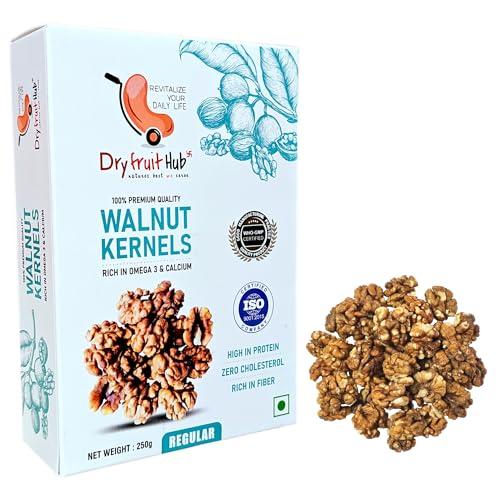 DRY FRUIT HUB Dry Fruit Hub Kashmiri Walnut Kernels 500gm Light Amber, Akhrot Walnut, Walnut Without Shell, Walnuts Kernels Premium, Kashmiri Walnut Without Shell, Akhrot Giri Unwashed Natural Colour