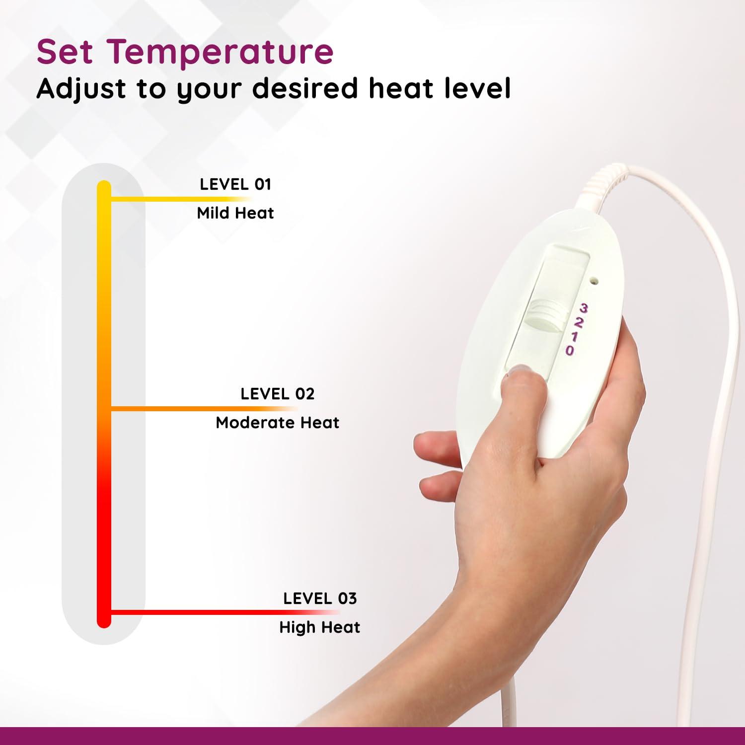 Flamingo Flamingo Orthopaedic Electric Heating Pad | Heat Belt with Temperature Controller | Pain Relief Heating Belt for Lower Back, Knee, Shoulder, Cramps, and Neck | Heat Pad Back Pain Relief | Regular