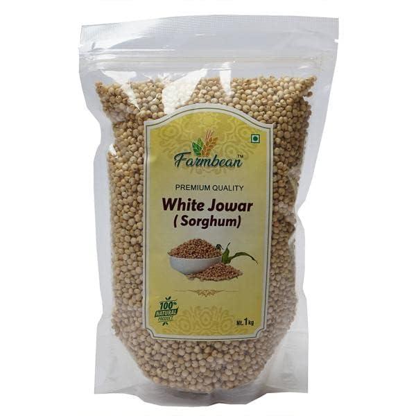 Farmbean Farmbean Whole White Jowar Grains | Sorghum | Jonna | - 1 KG