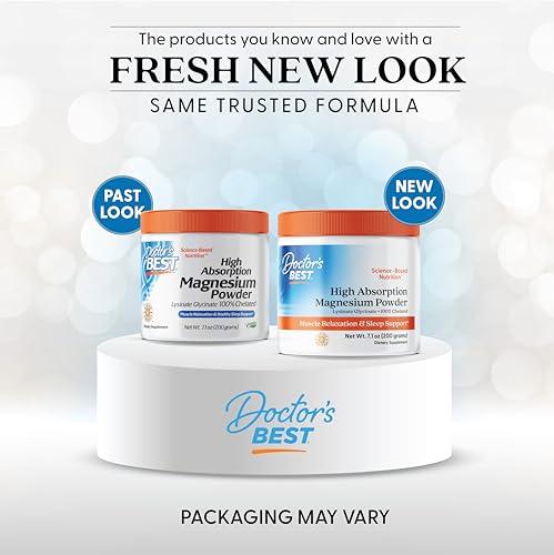 Doctor\'s BEST Doctor\'s Best High Absorption Magnesium Glycinate Lysinate, 100% Chelated, Non-GMO, Vegan, Gluten Free, Soy Free, 200 Grams