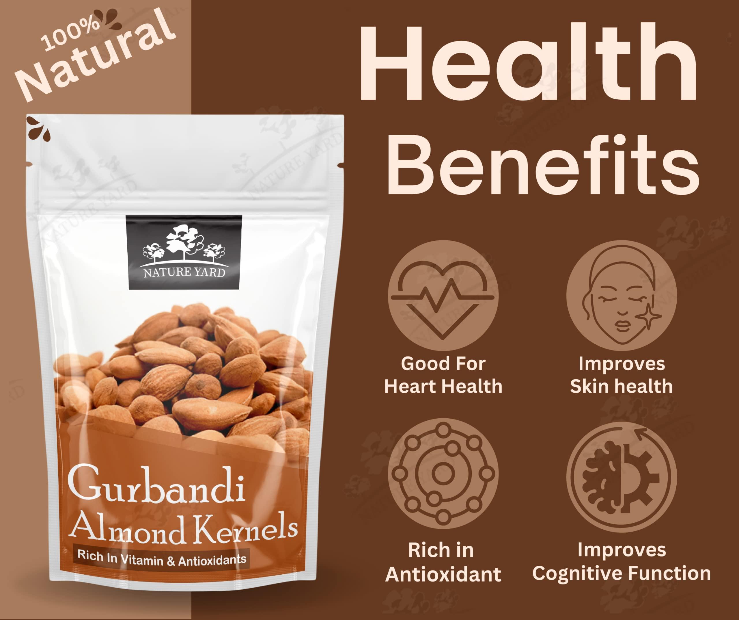 NATURE YARD NATURE YARD Orignal Afghan Gurbandi Almond/Badam Giri - 100% Pure & Natural Rich in Oil - 1Kg