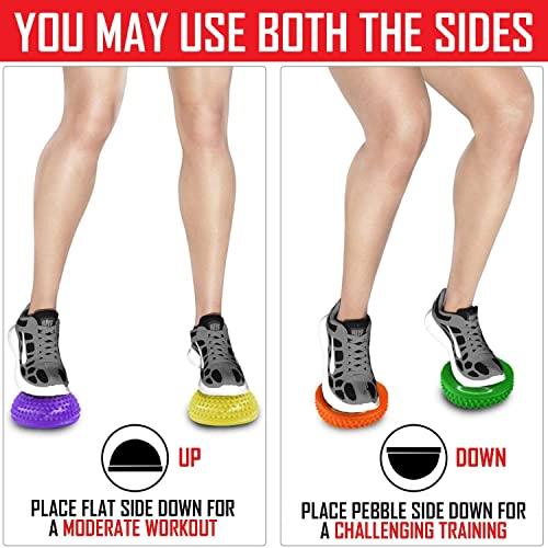 SLYK SLYK Anti-Slip Hedgehog Balance Pods,16 cm/6.5 inch Spiky Half Massage Ball for Deep Tissue Foot Muscle Therapy, Yoga, Fitness Balance Practice - 1 Piece (Assorted Colours)