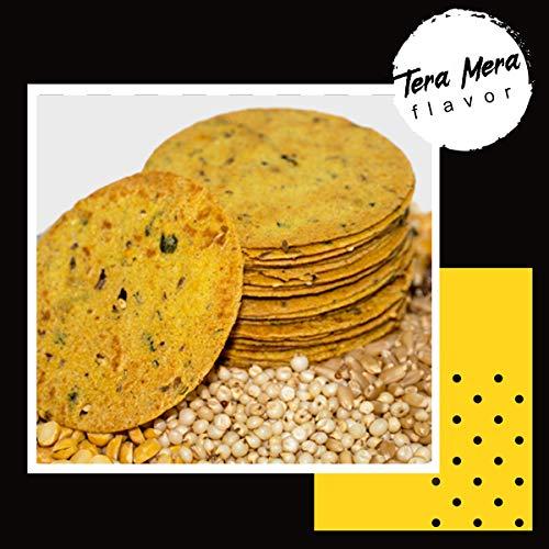 Gagan Enterprise Gagan Enterprise Desi Tortillas, Tera Mera-100g & Bhel Masala Flavor-125g,Roasted Diet Snack, Zero Trans Fat Khakhra, Puffed Rice Snack, No Cholesterol, Multigrain Chips, Pack of 2(one of Each)