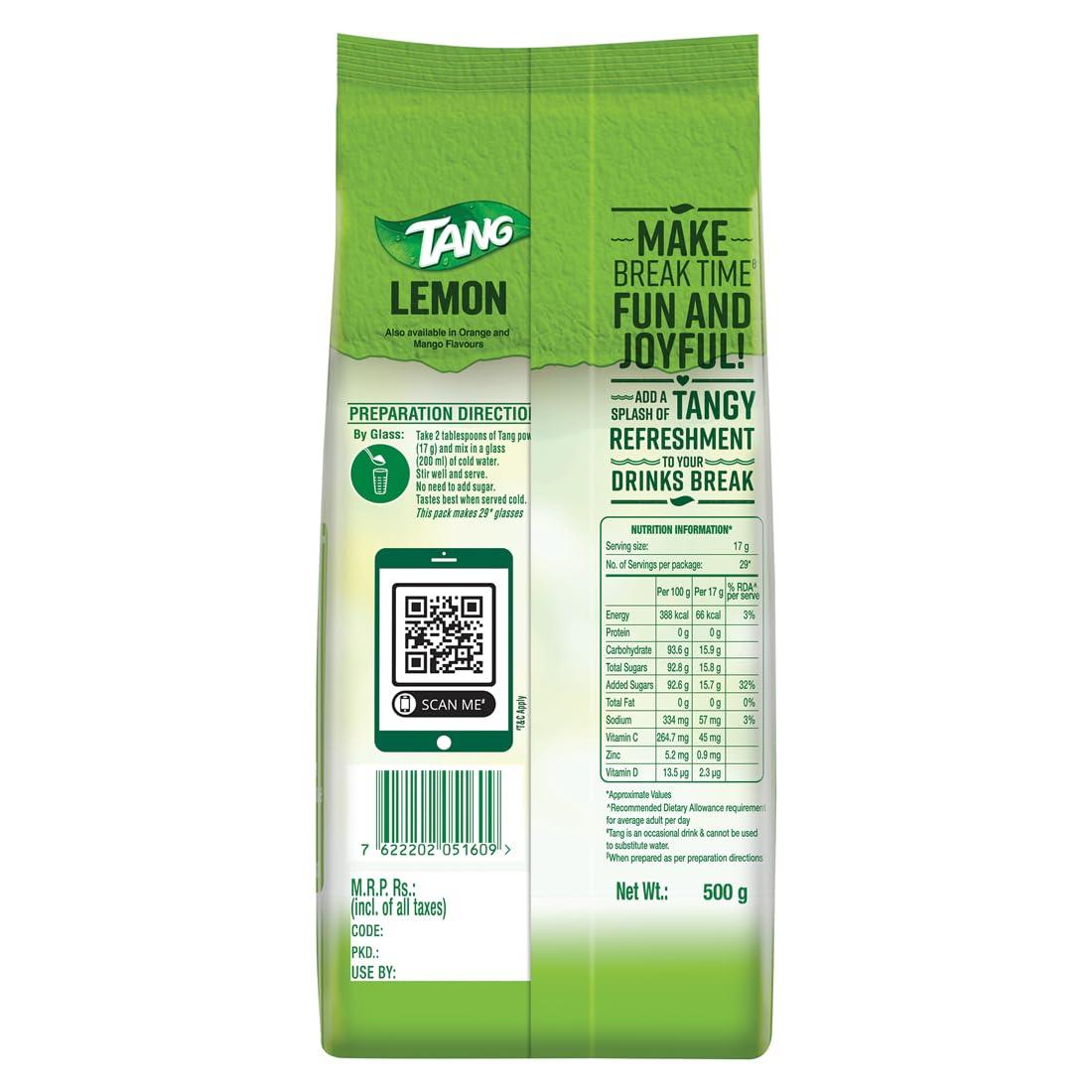 Tang Tang Lemon Instant Drink Mix, 3 X 500 g
