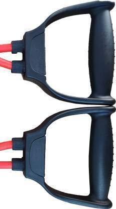 GJSHOP GJSHOP Double String Toning Tube High Resistance Tube Exerciser for Workout/Strength Training/Stretching/Physical Therapy with Grip for Men and Women, Colour Gray, Pack of 1