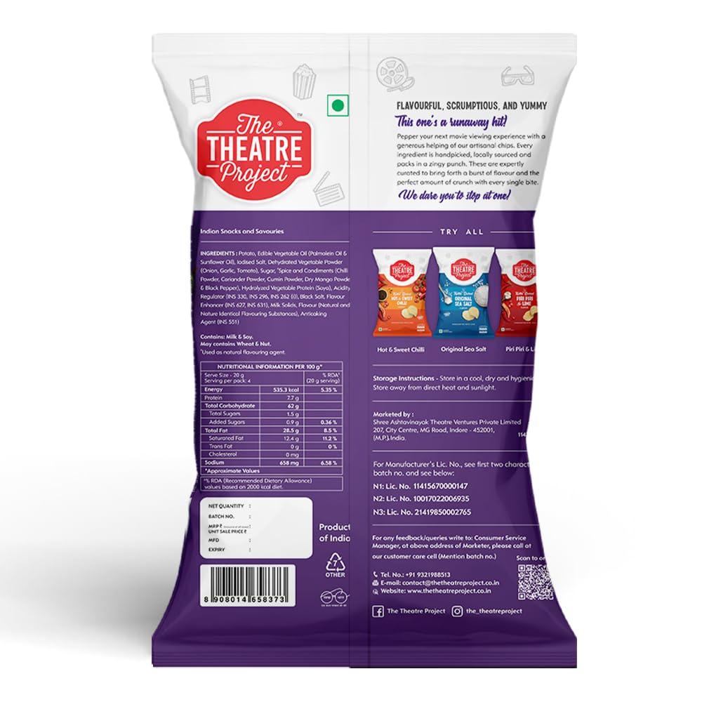 THE THEATRE PROJECT The Theatre Project Kettle Cooked Chips, Exotic Indian Spices Chips, Potato Chips, Combo Pack of 5 Pouch, 210g| Gourmet Handcrafted Chips for an Elevated Snacking Experience