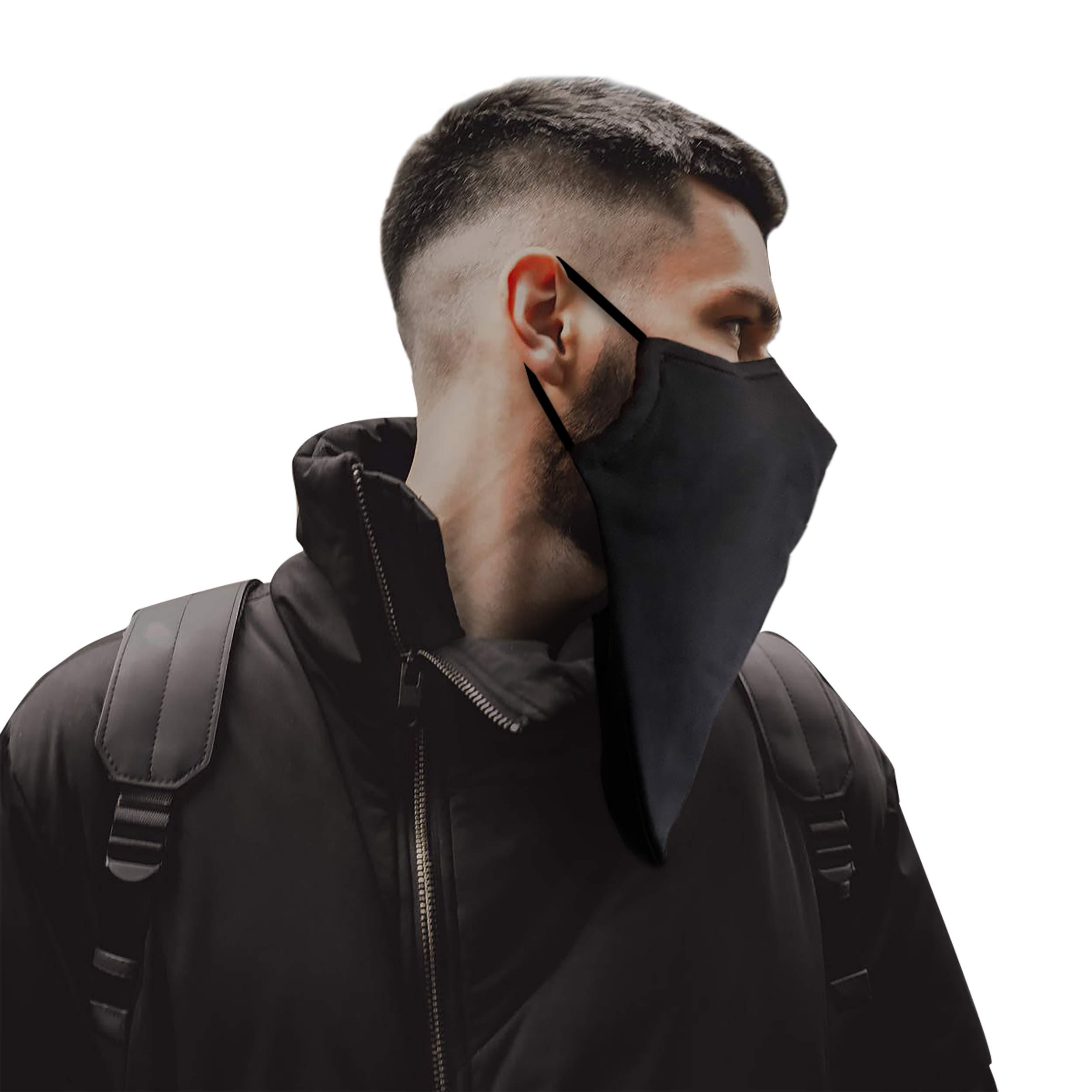 KT Valley Company Beard Face Mask for Men with a Beard, Bearded Men Face Mask, Reusable and Comfortable Beard Mask (Black)