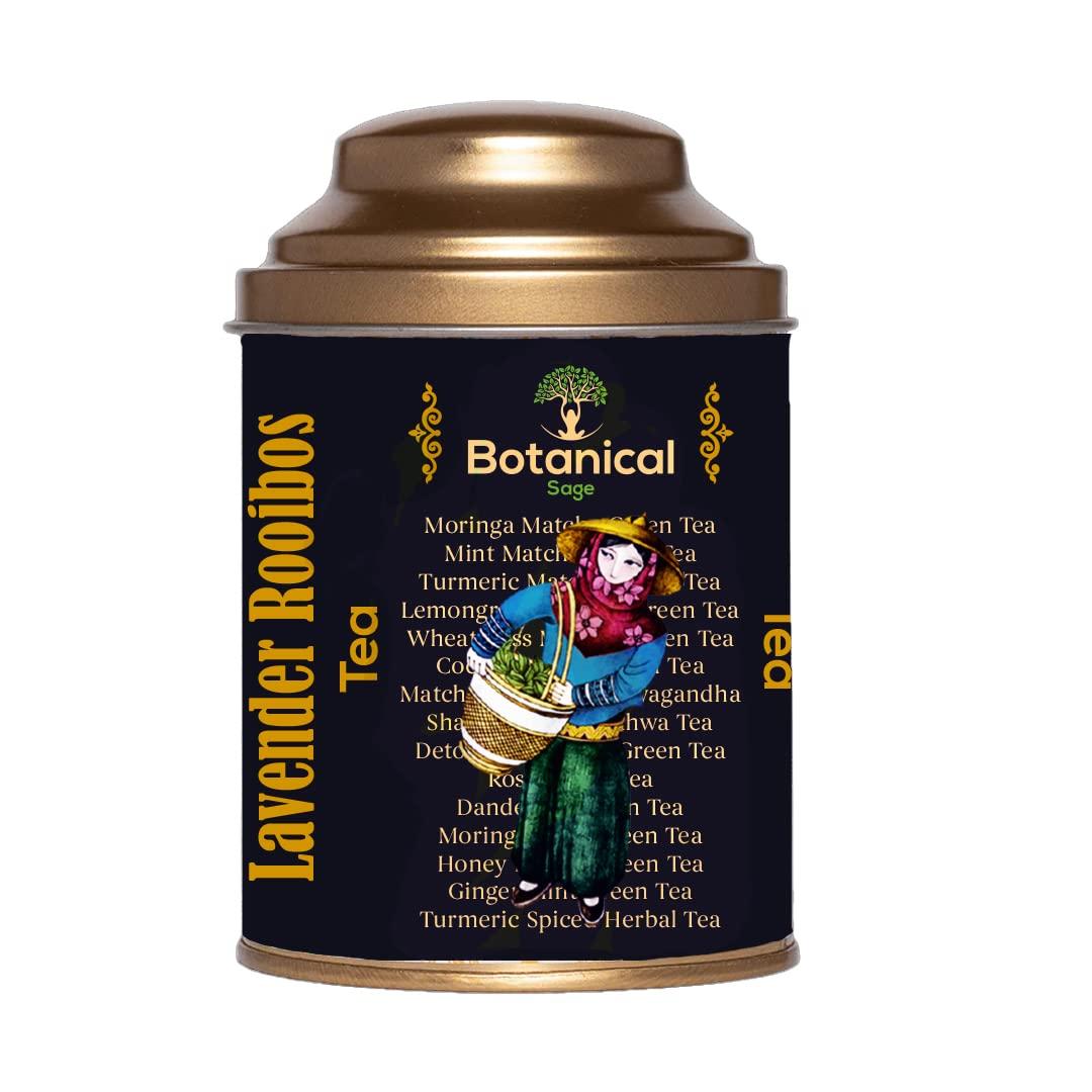 Botanical Sage Botanical Sage- Lavender Rooibos Tea 100g With free Tea Infuser | South African Rooibos with French lavender, Rose Petals & Rose hips | Selected | Betters sleep | Luxury Tea