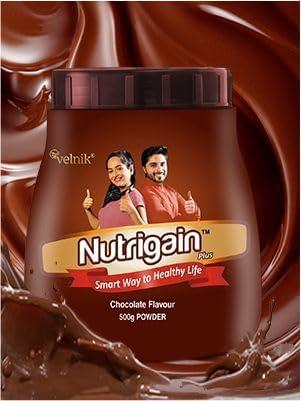 Nutrigain Plus Nutrigain Plus Ayurvedic Weight Gainer Supplement Powder for Men and Women 500 gm (Chocolate Flavour)