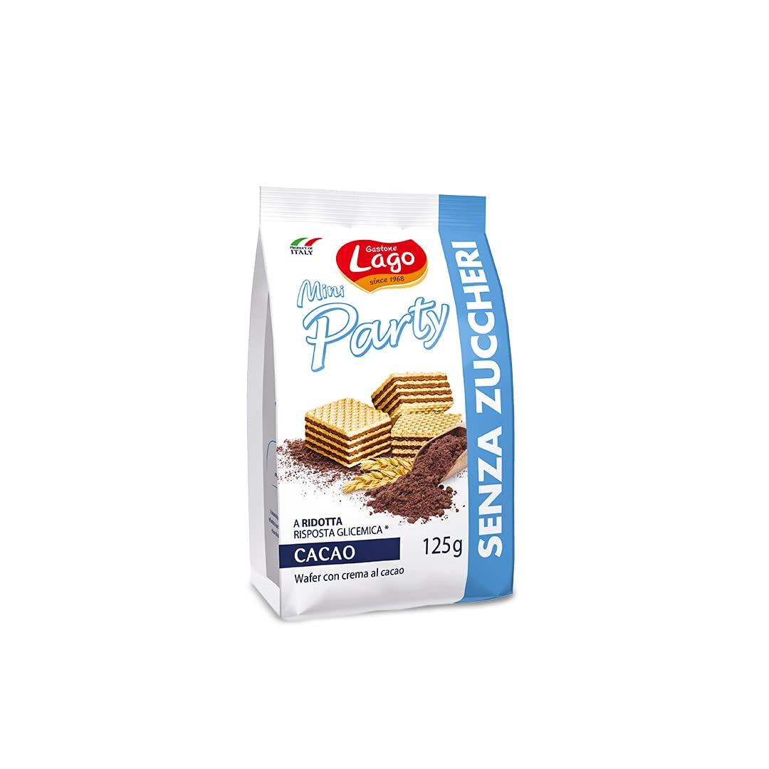 Lago Lago Mini Party Sugar Free Wafer Cocoa | Crispy Wafer with Cocoa Cream - 125g