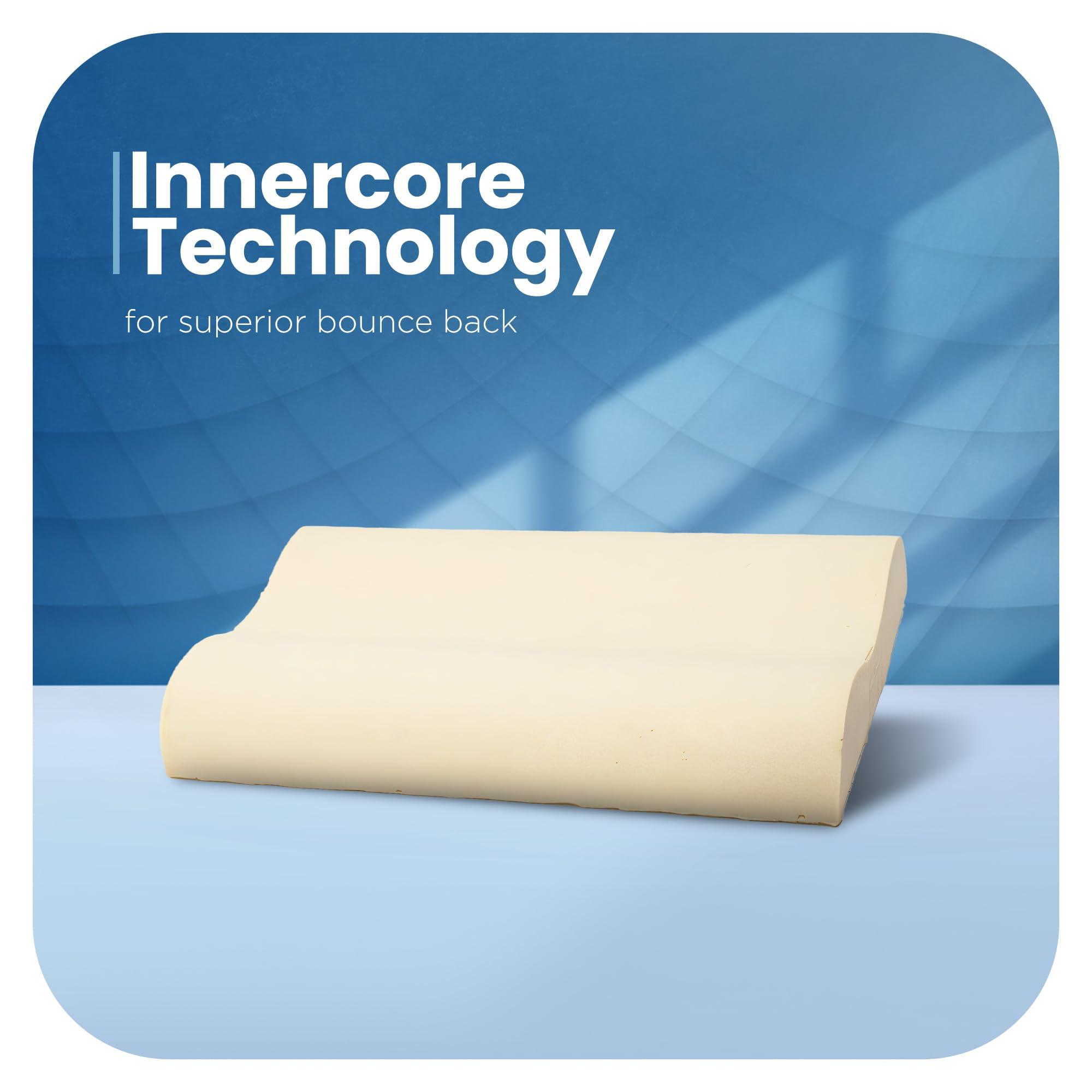 MM FOAM MM FOAM Contour Pillow - 100% Organic Natural Latex with Dual Heights for Custom Comfort and Support | Snugs Your Head and Neck (20.7x13.8x3.34/2.95 inches)