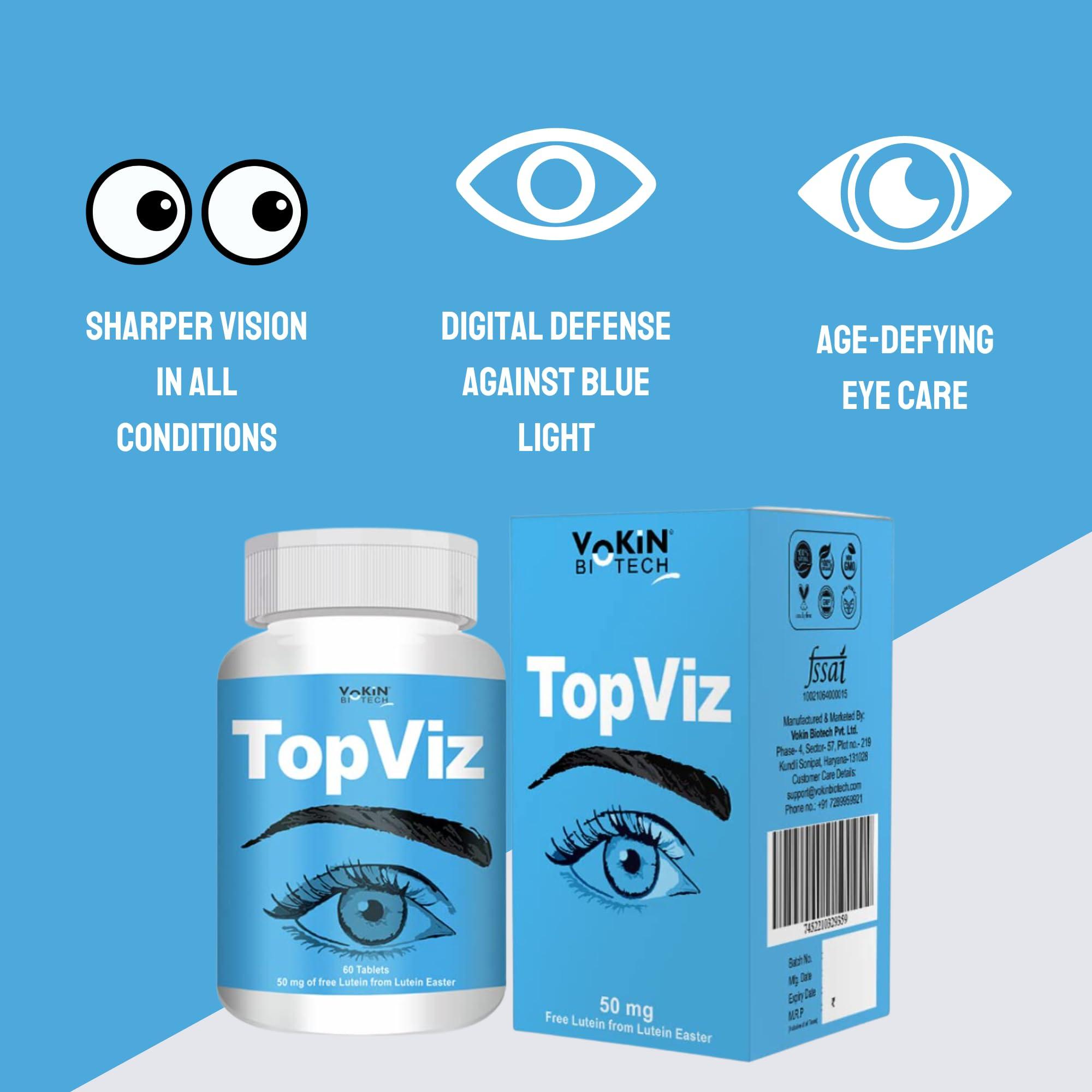 Vokin Biotech Vokin Biotech Topviz Complete Eye Health Formula To Maintain Healthy Eyes and Good Vision (60 Tablets)