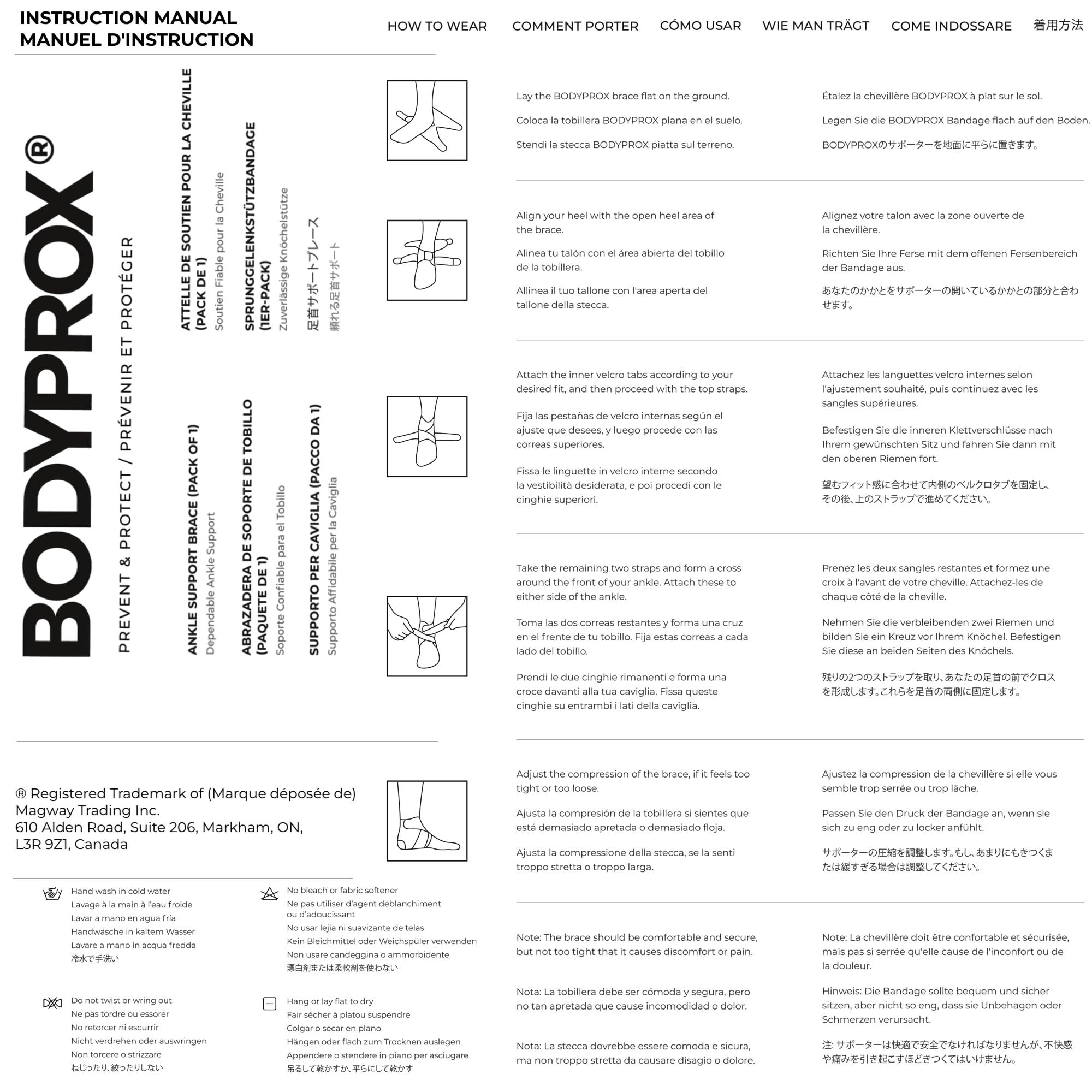 Bodyprox Bodyprox Ankle Support Brace, Breathable Neoprene Sleeve, Free size, Adjustable Wrap!