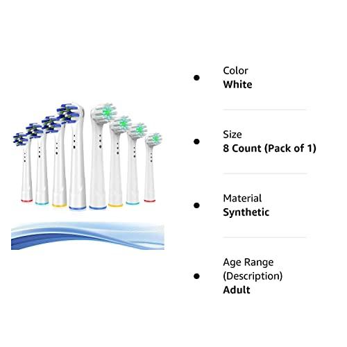 TINGOX Replacement Toothbrush Heads for Oral B Braun, 8 Pack Professional Electric Toothbrush Heads, Precision Clean Brush Heads Refill Compatible With Oral-B 7000/Pro 1000/9600/ 5000/3000/8000 (8pack)