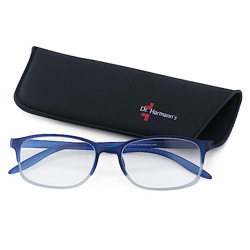 DR. HARMANN\'S READING GLASSES Dr.Harmann\'s Rectangular Reading Glasses (Model: Library 8 Matt Blue +1.50)
