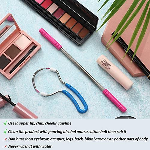 GOHO 2 Pieces Spring Facial Hair Remover Manual Epilator Spring Face Hair Roller Threading Epilator Tools for Face Hair Removing Supply