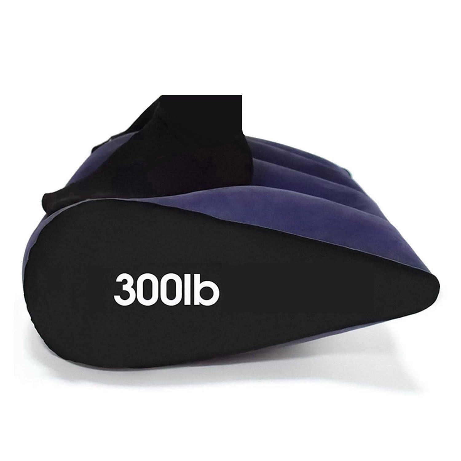 Aolowewin Inflatable Wedge Pillow, Bed Wedges & Body Positioners Pillow, Traveling Pillow, Body Position Cushion, Leg Positioner Pillow, Surface Flocking for Sleeping Traveling Yoga (Blue, Without Handle)