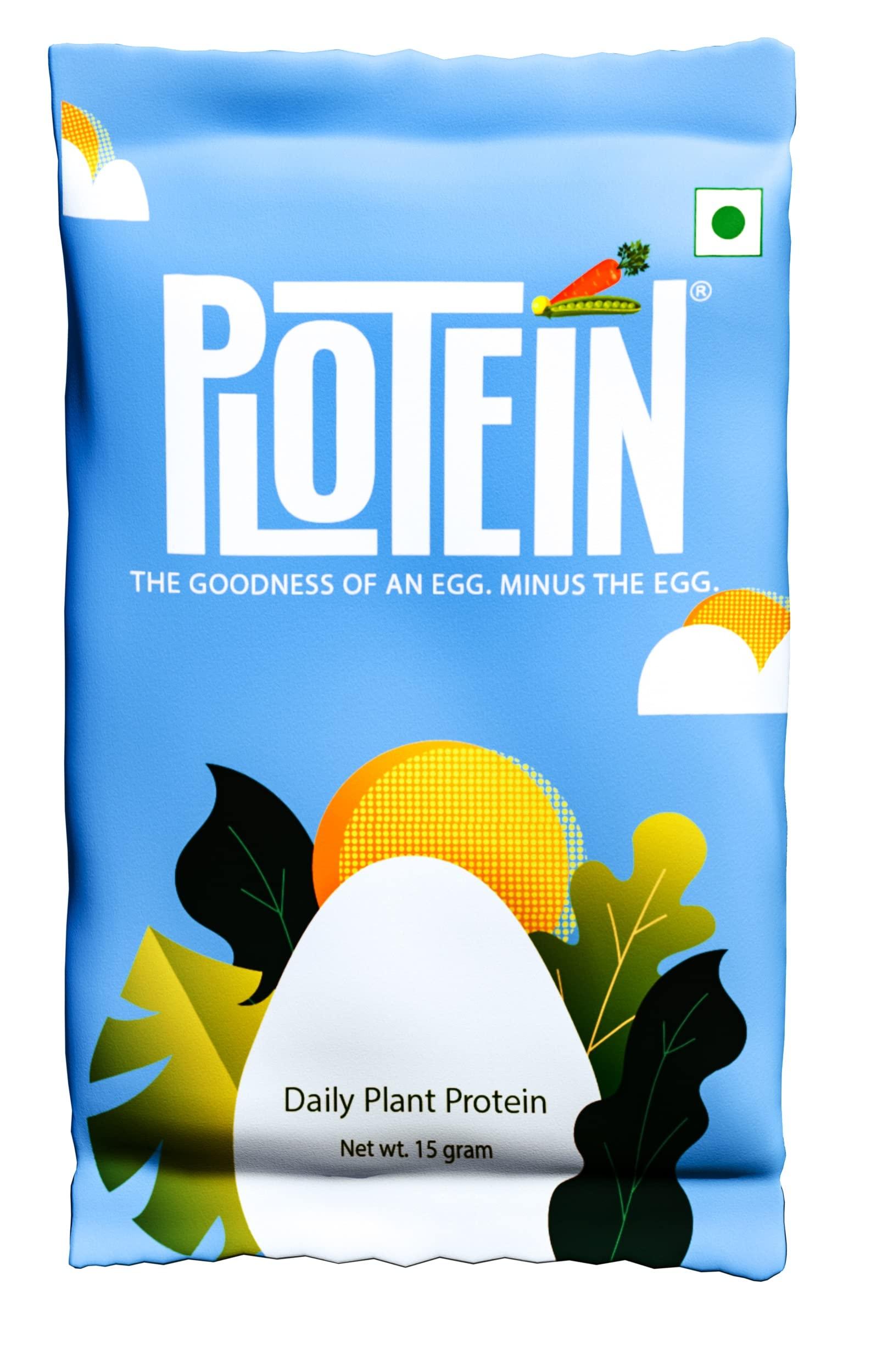 PLOTEIN PLOTEIN-Daily Plant Based Protein Powder |100% Plant Based| Vegan Plant Protein | Cocoa Flavor | Pea and Lentil Protein I 30 Sachets,15grams each | Soy Free | Dairy Free