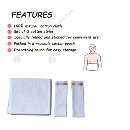 Hindustan Fresh Retail Widely Pure Wet Pack Cotton Patti Set head, neck, kness and abdominal wet pack satvik with user manual