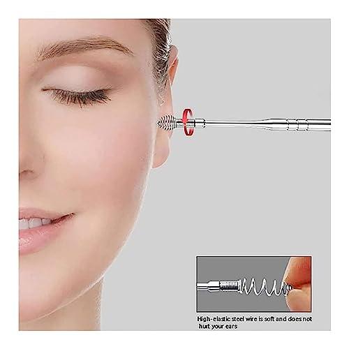 VIETNAM VIETNAM 6-in-1 Ear Wax Cleaner - Resuable Ear Cleaning Tools with Aluminum Tube - Ear Pick Wax Remover Tool Kit with Ear Curette Cleaner and Spring Ear Buds Cleaner Fit in Pocket Great for Traveling