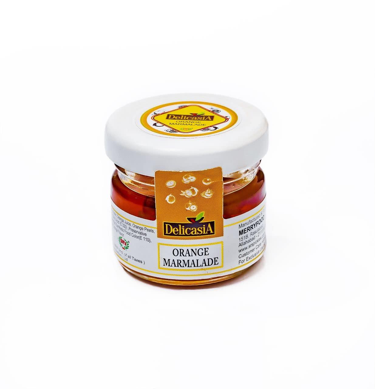 DELICASIA DELICASIA (SR\'s) Orange Marmalade 25gm X 72 Pcs GLASS JAR INSTITUTIONAl PACK. PORTION PACK. 77 YEARS OF TRUST