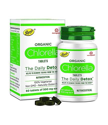 Parry's Wellness Parry's Wellness Organic Chlorella The Ultimate Detox Superfood Protects Liver and promotes Health | Removes Heavy Metals & Body Toxins | 100% Organic & Safe | Made In India – 60 Tablets (500mg Each)