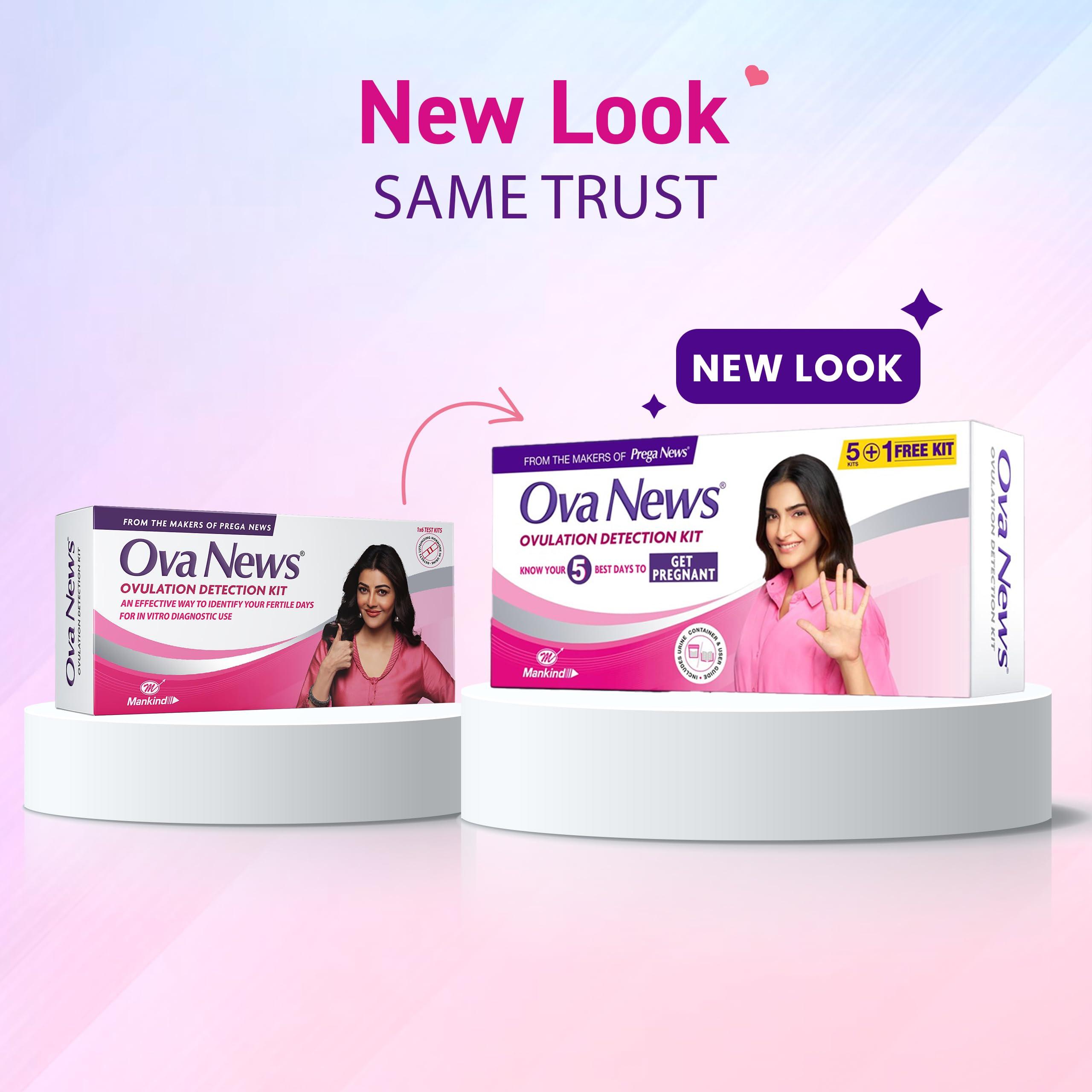 Ova News Ova News - Ovulation Detection Kit from Prega News | Identifies 5 Most Fertile Days to Conceive in 5 Mins (Pack of 5)