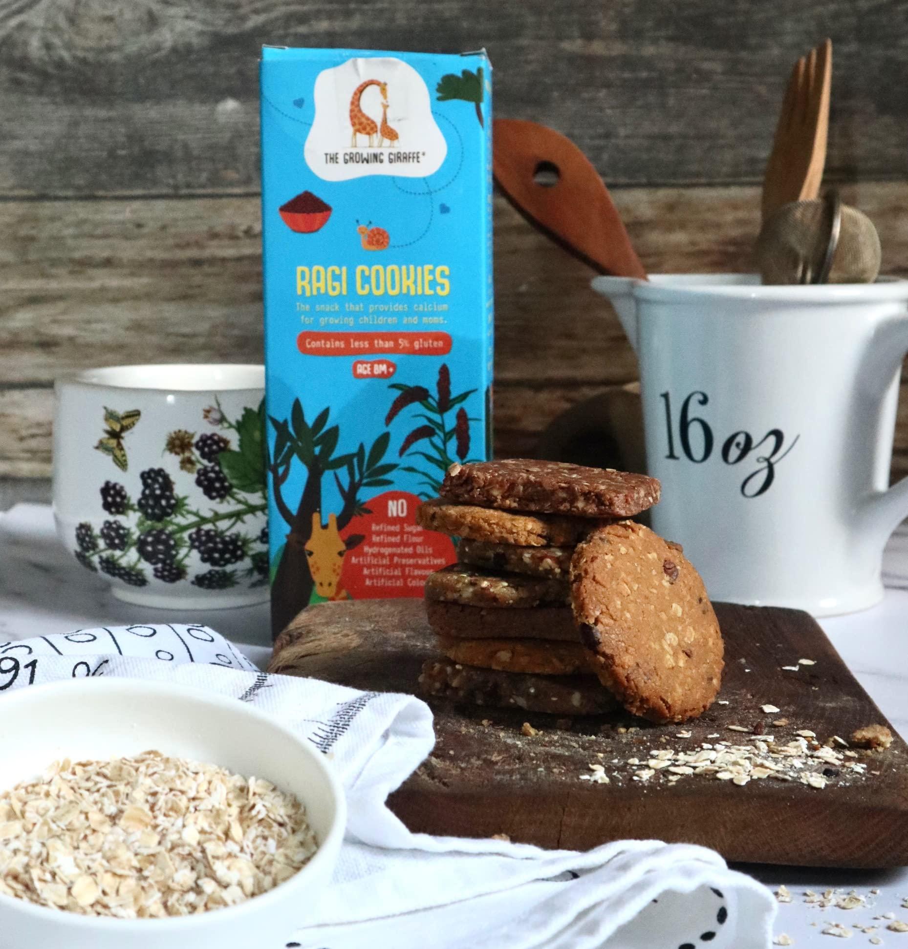 The Growing Giraffe The Growing Giraffe Biscuits, Healthy Snacks, Nutritious Cookies Ragi Cookies 200 Gms & Cheese Crackers 60 Gms 100% natural & healthy